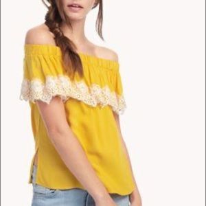 NWT Ella Moss Off Shoulder Lace Detail Top